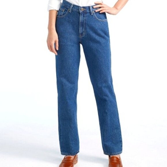 L. L. Bean Jeans Original Fit/Relaxed Rigid Denim. Medium Blue Wash. Size 12 - Picture 1 of 16